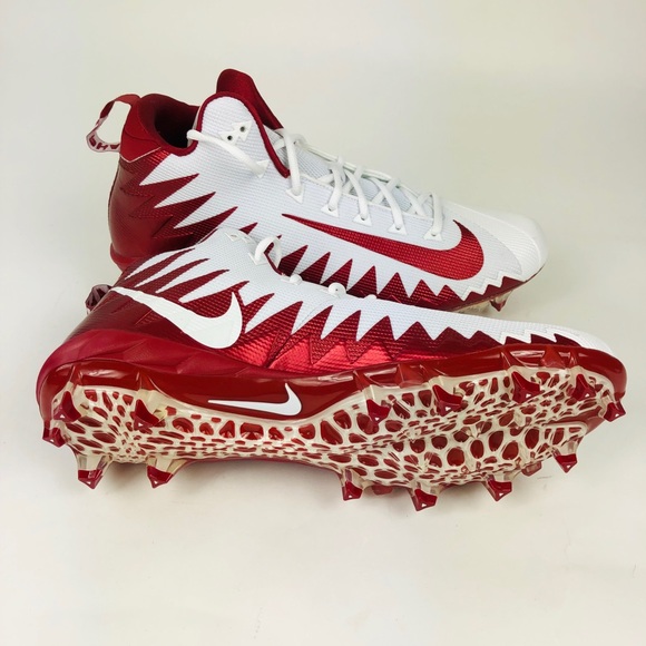 Nike Alpha Menace Pro Mid Football Cleats Red 15 - Picture 6 of 7